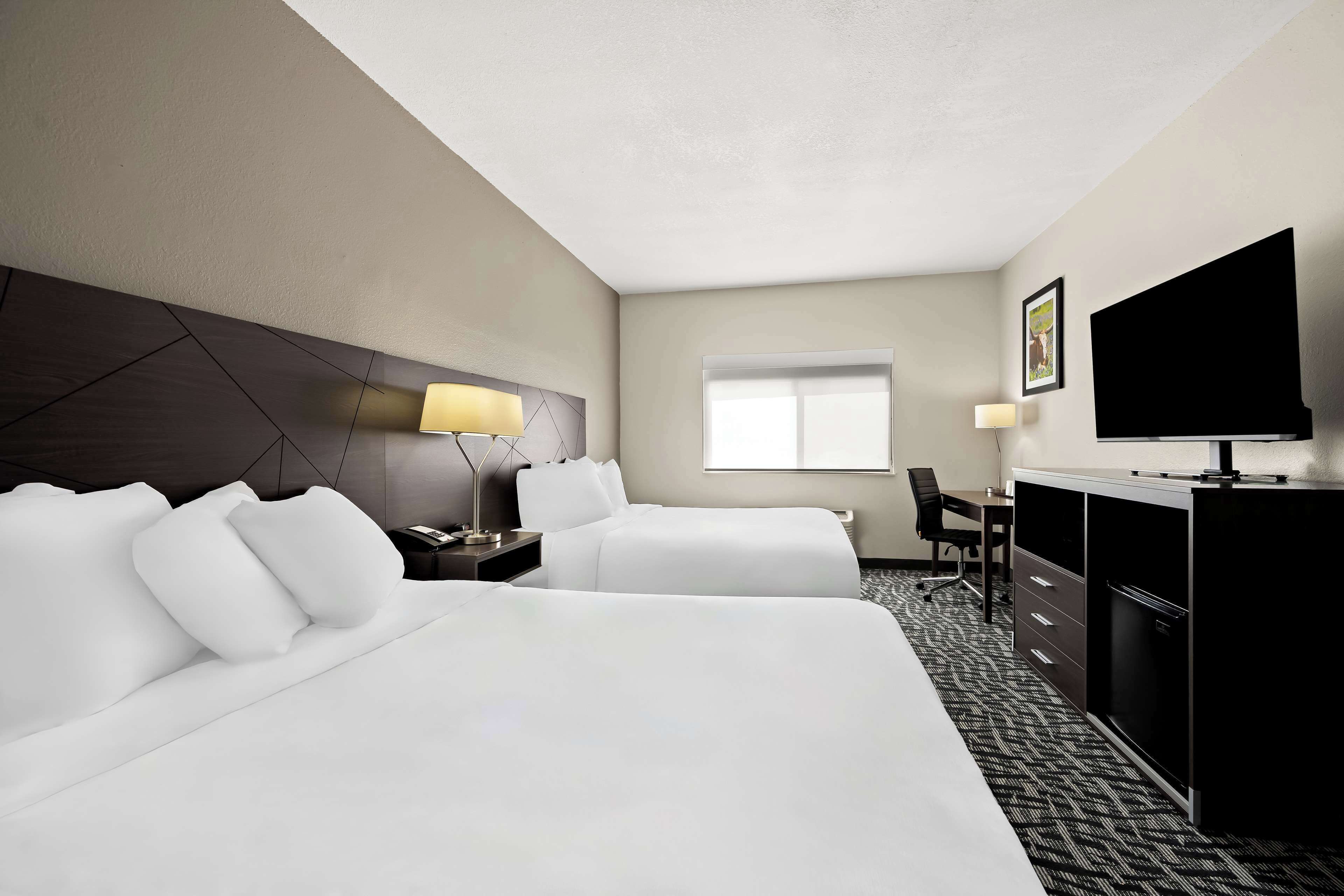 standard room, 2 queen beds, accessible, refrigerator & microwave | 1 bedroom, desk, laptop workspace, iron/ironing board