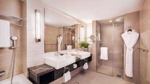 Free toiletries, hair dryer, slippers, bidet