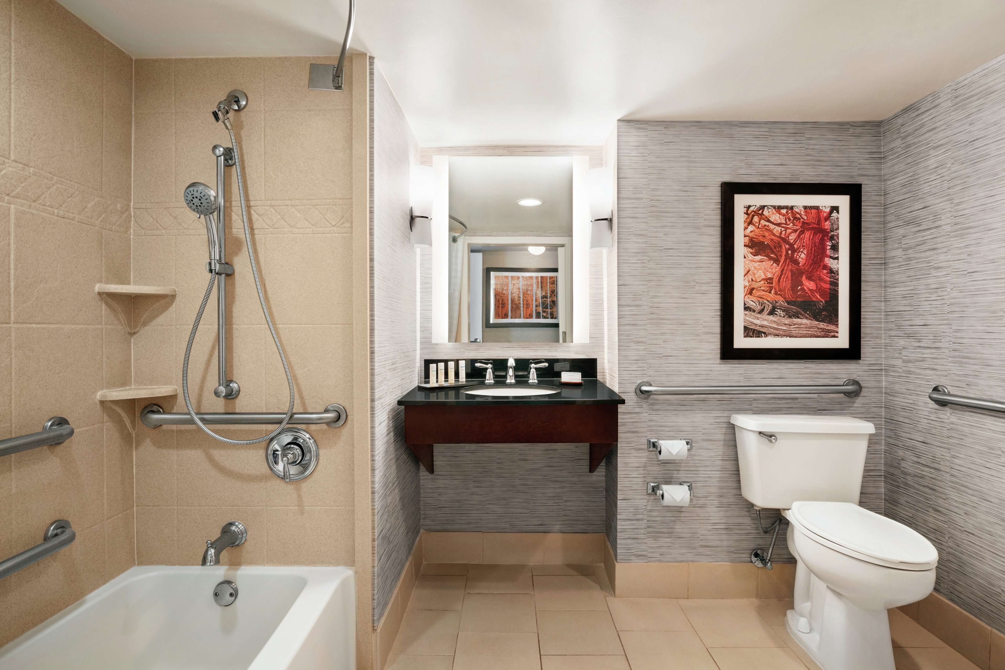 free toiletries, hair dryer, towels