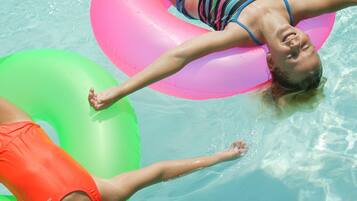 Guests can enjoy a refreshing swim in the pool.