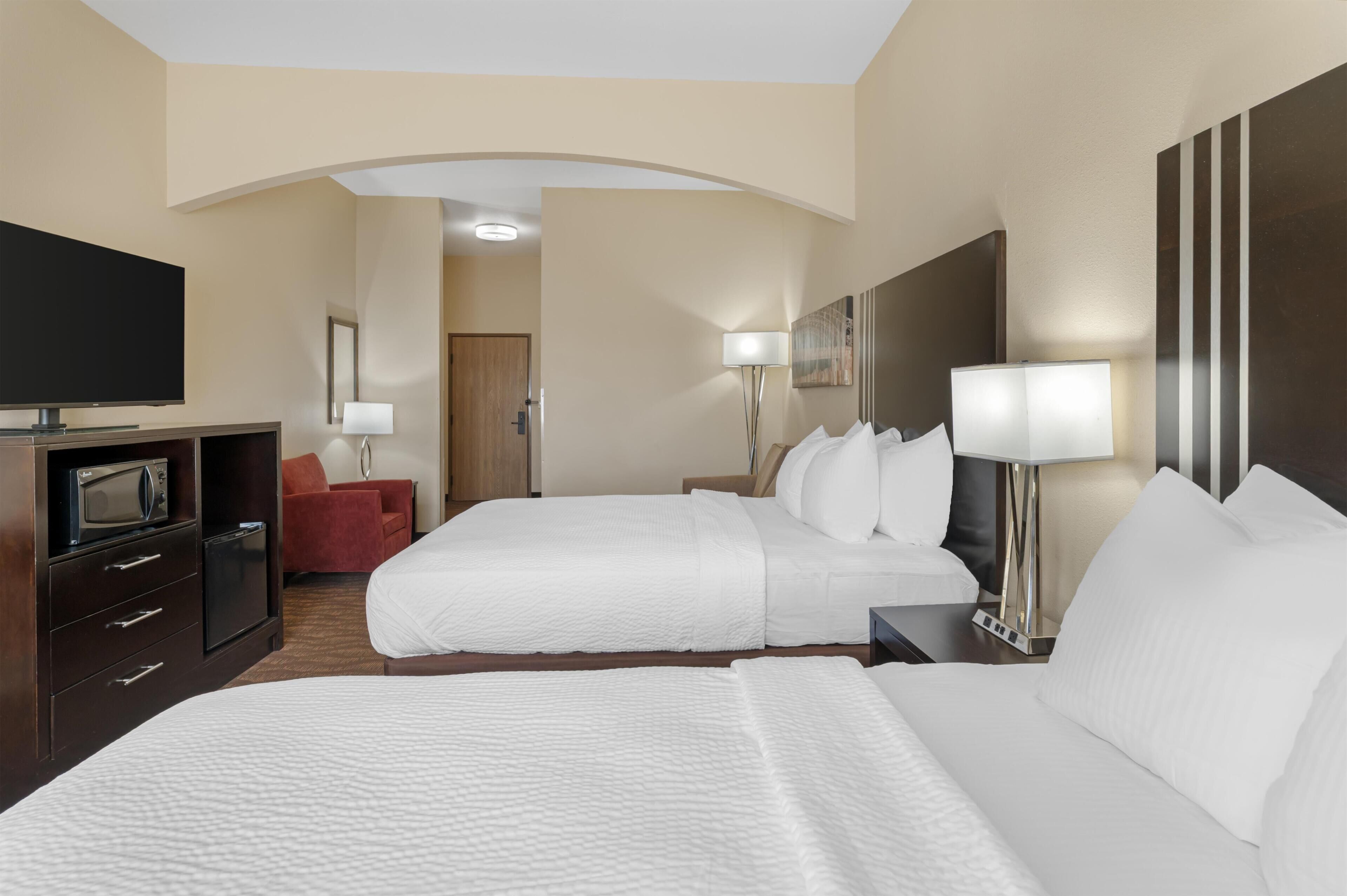 Standard Room, 2 Queen Beds, Accessible, Refrigerator & Microwave | In-room safe, desk, iron/ironing board, free WiFi