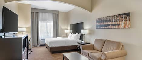 スタンダード ルーム キングベッド 1 台 禁煙 冷蔵庫 & 電子レンジ | セーフティボックス (室内)、デスク、アイロン / アイロン台、WiFi (無料)