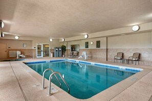 Indoor pool, open 6:00 AM to 10:30 PM, sun loungers