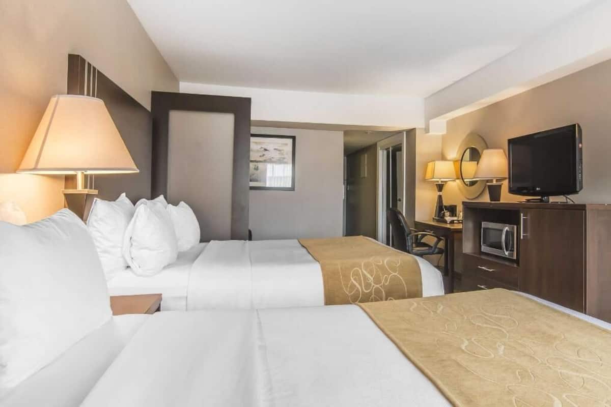 Desk, blackout curtains, iron/ironing board, free cots/infant beds