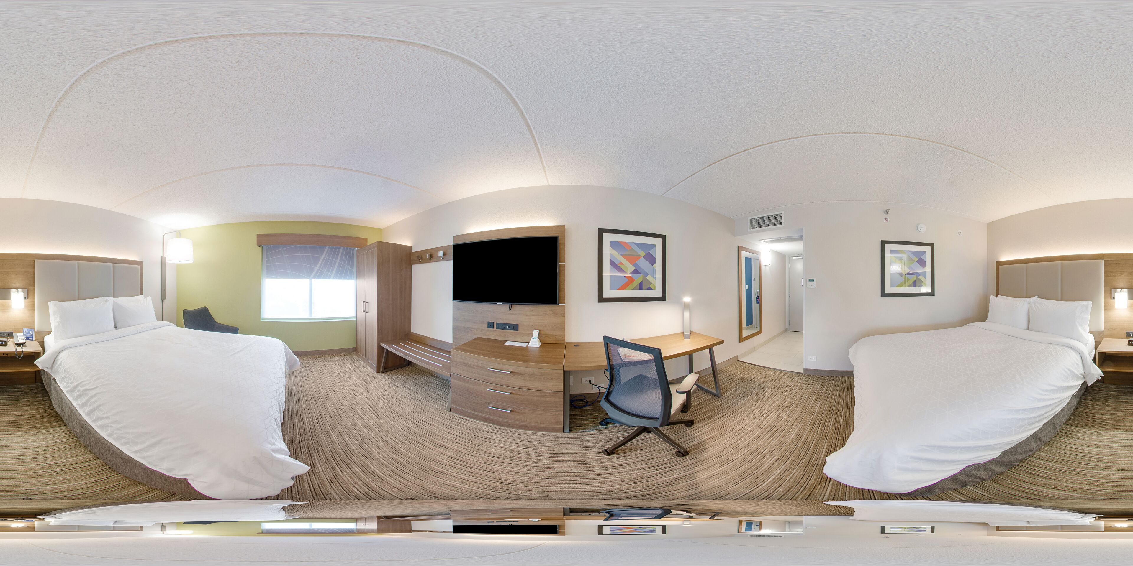 Suite, 2 Queen Beds, Accessible (Roll-In Shower) | In-room safe, desk, laptop workspace, blackout drapes