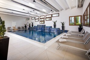 Indoor pool, open 8:00 AM to 10:30 PM, sun loungers