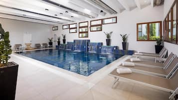 Indoor pool, open 6:30 AM to 10:30 PM, sun loungers