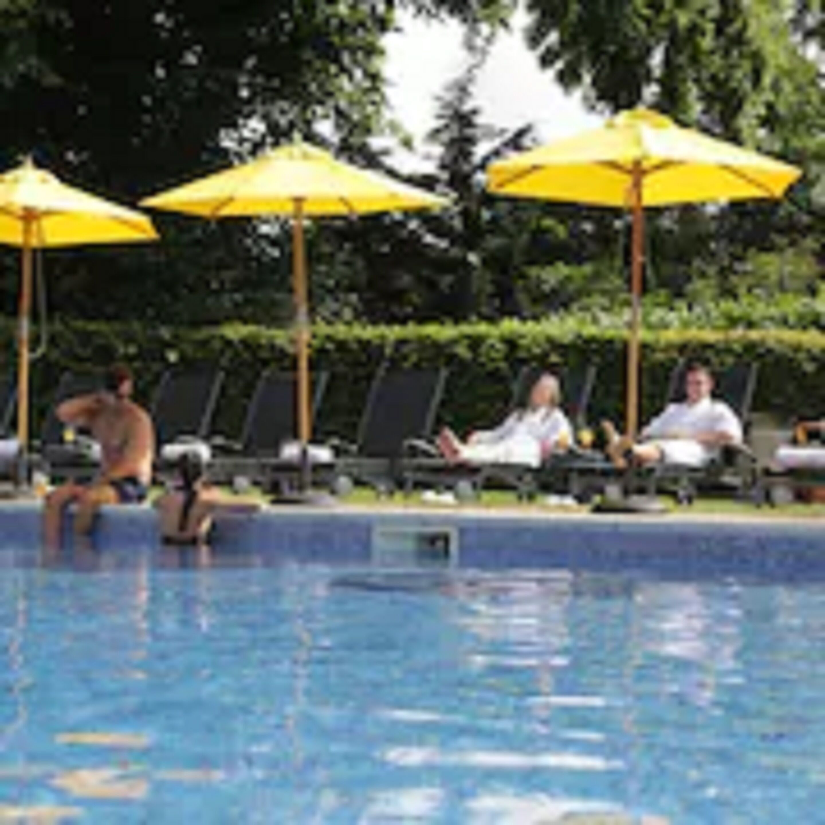 indoor pool, seasonal outdoor pool, pool loungers