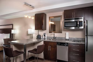 Fridge, microwave, coffee/tea maker