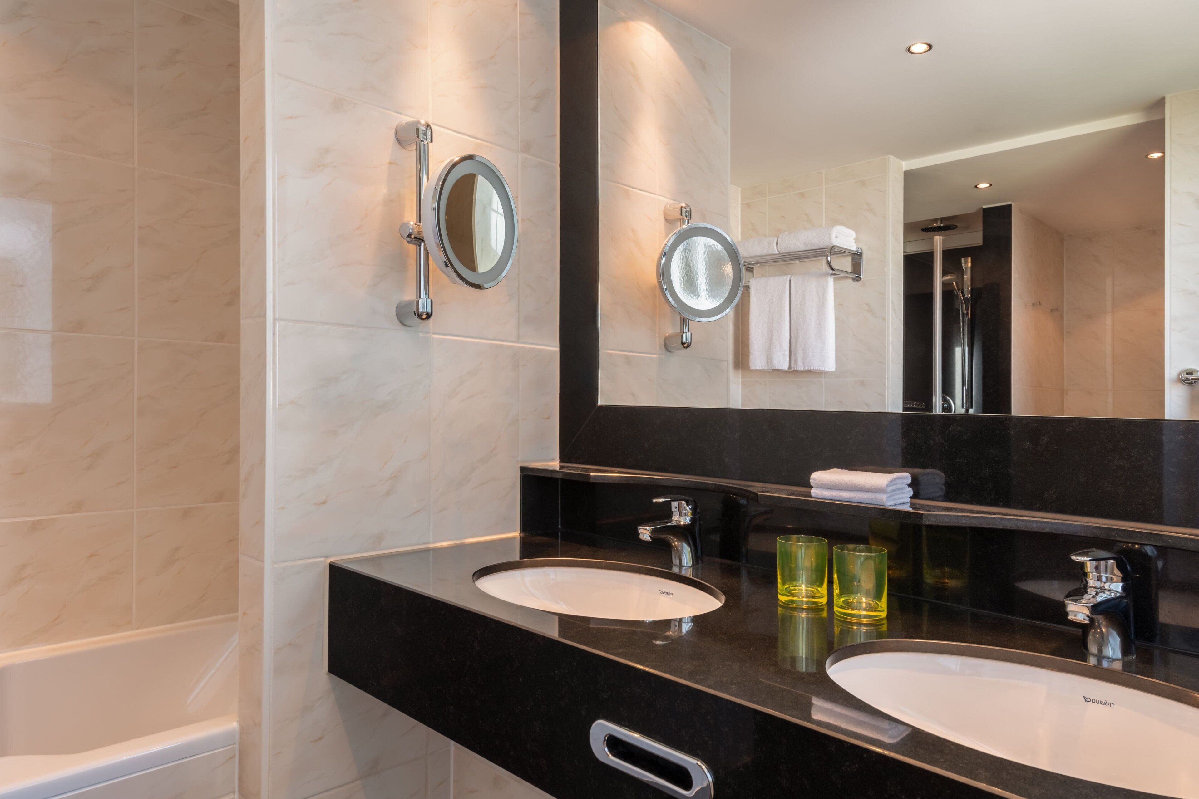 superior suite, 1 king bed with sofa bed, non smoking | bathroom | separate bathtub and shower, deep-soaking bathtub, rainfall showerhead