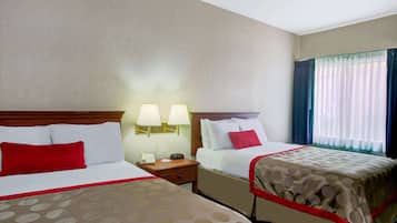Double Room, 2 Double Beds | In-room safe, desk, blackout drapes, iron/ironing board