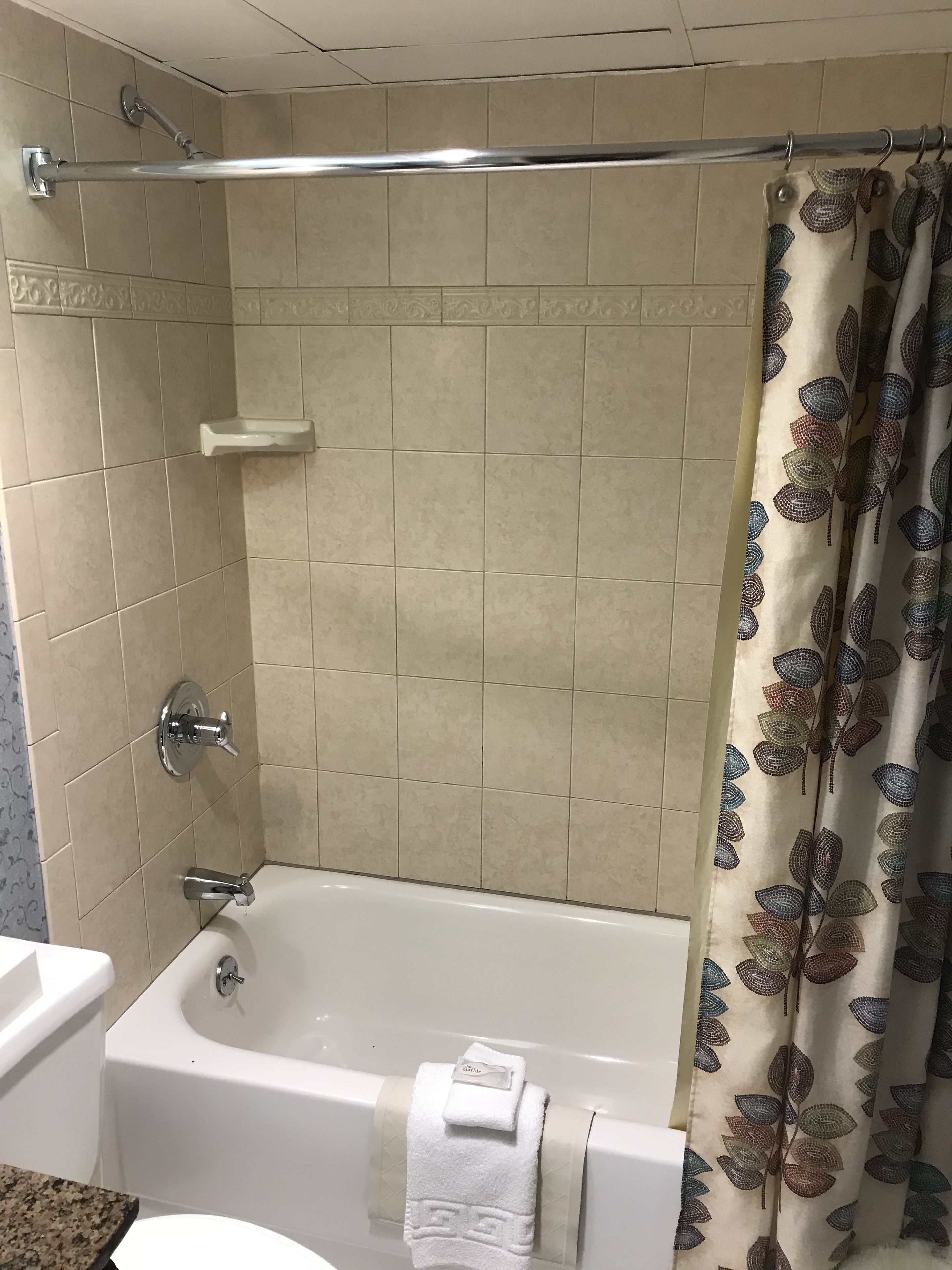 free toiletries, hair dryer, towels