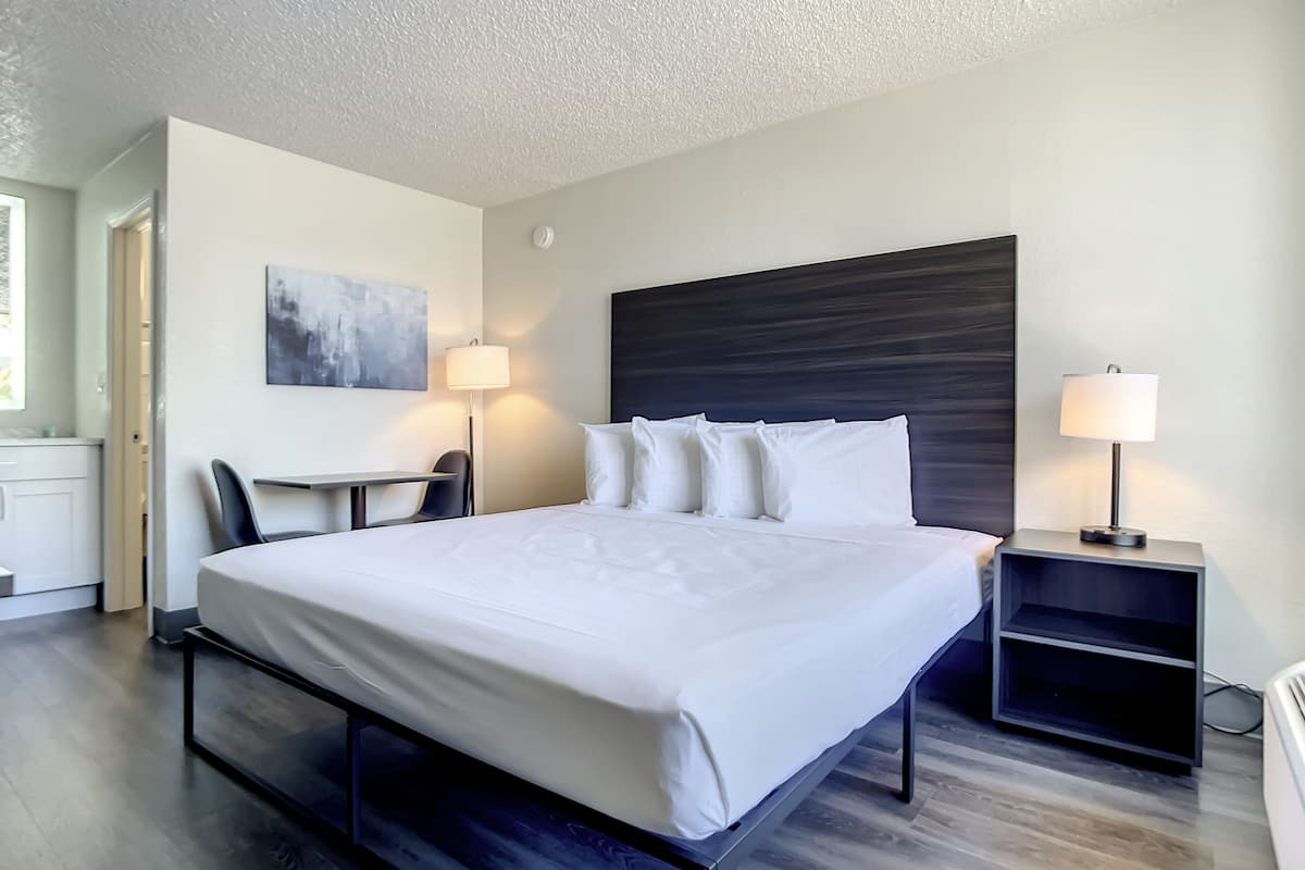 Habitación básica, 1 cama King size, para no fumadores | Escritorio, espacio para trabajar con laptop y wifi gratis