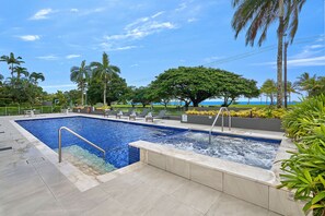 Outdoor pool, open 6:00 AM to 9:00 PM, pool umbrellas, pool loungers