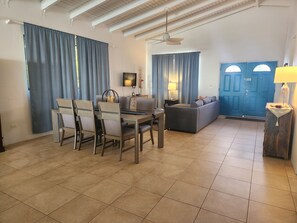 Panoramic Villa | Living area | 40-inch flat-screen TV with cable channels, TV - Mafolie Hotel (St. Thomas)