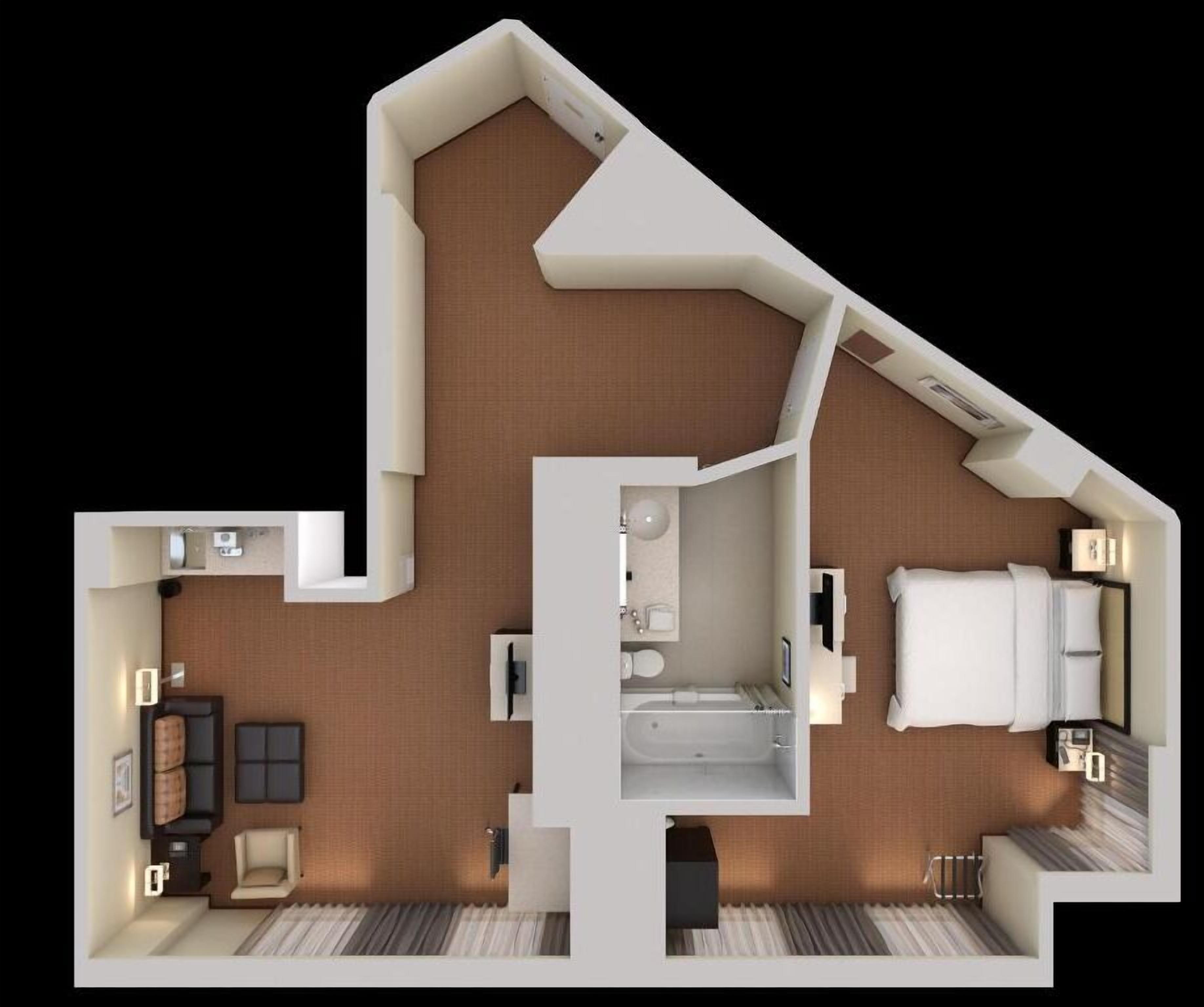 suite, 1 king bed with sofa bed, non smoking (larger) | floor plan