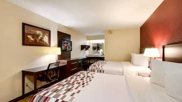 Deluxe Room, 2 Queen Beds, Non Smoking | Desk, laptop workspace, blackout drapes, free cribs/infant beds