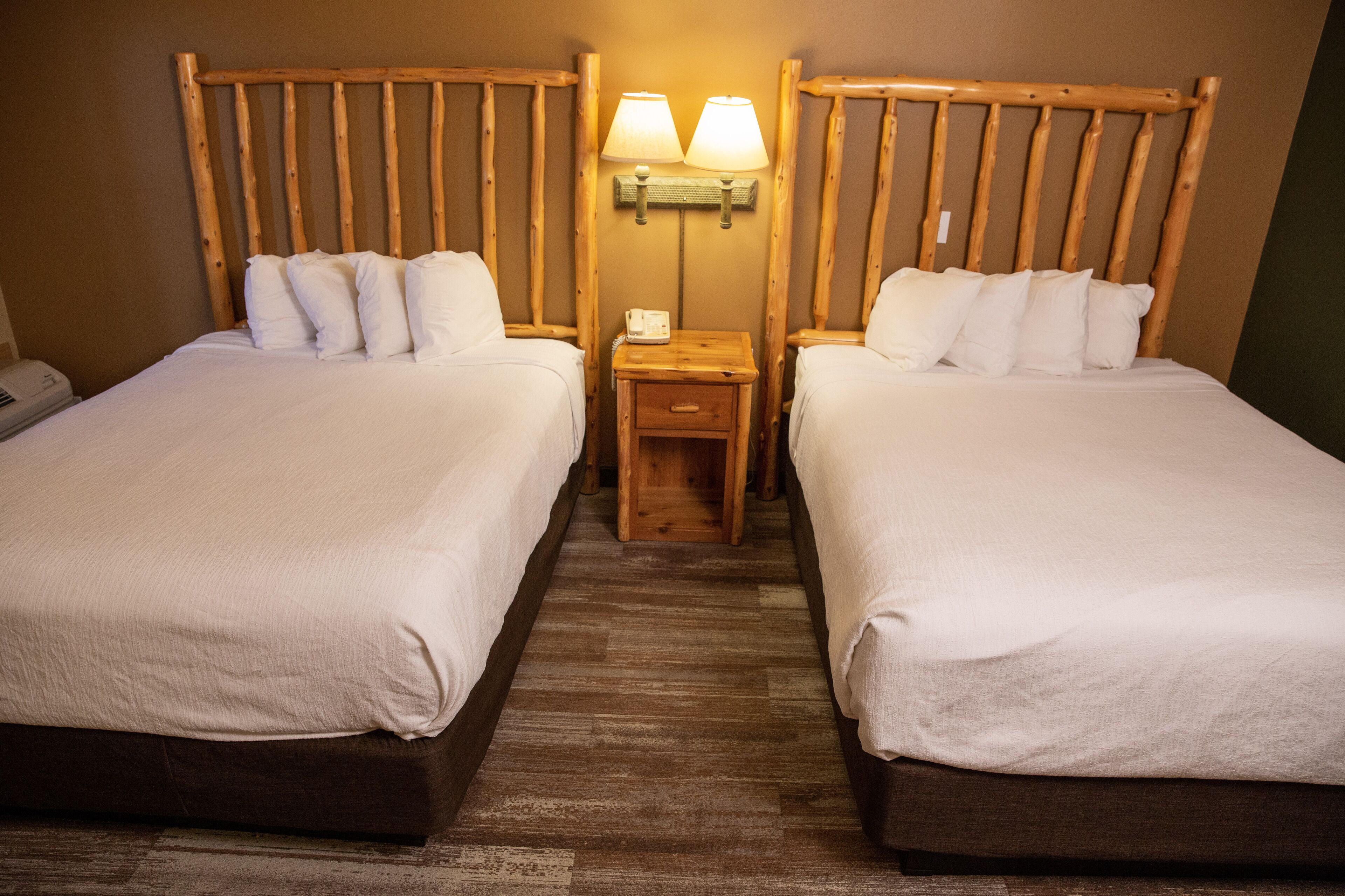 deluxe room, 2 queen beds, lake view | 1 bedroom, pillow-top beds, desk, iron/ironing board