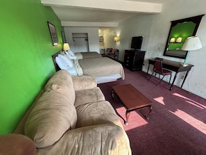 Room, 2 Queen Beds, Non Smoking | Desk, iron/ironing board, free WiFi, bed sheets
