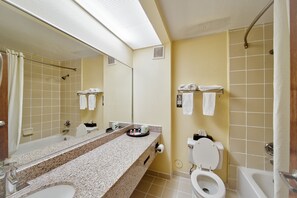 Standard Room, 1 King Bed, Refrigerator | Bathroom | Free toiletries, hair dryer, towels, soap