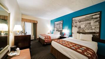 Standard Room, 2 Queen Beds, Refrigerator | 1 bedroom, premium bedding, desk, blackout drapes