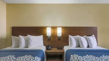 Premium bedding, pillow-top beds, desk, blackout curtains