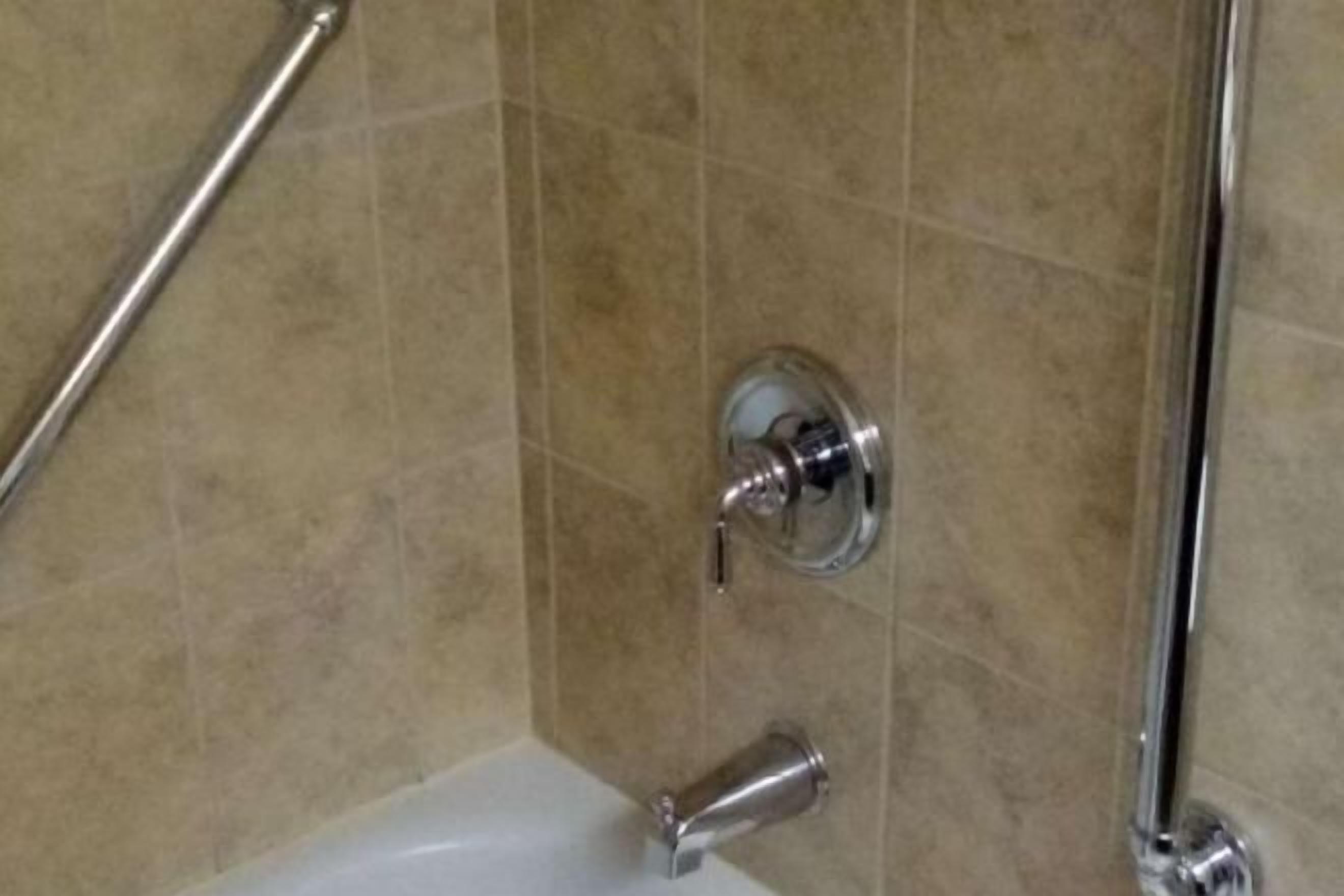 Bañera con ducha, artículos de tocador gratuitos, secador de pelo