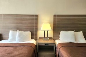 Double Room, 2 Double Beds | Iron/ironing board, free cribs/infant beds, free WiFi, bed sheets