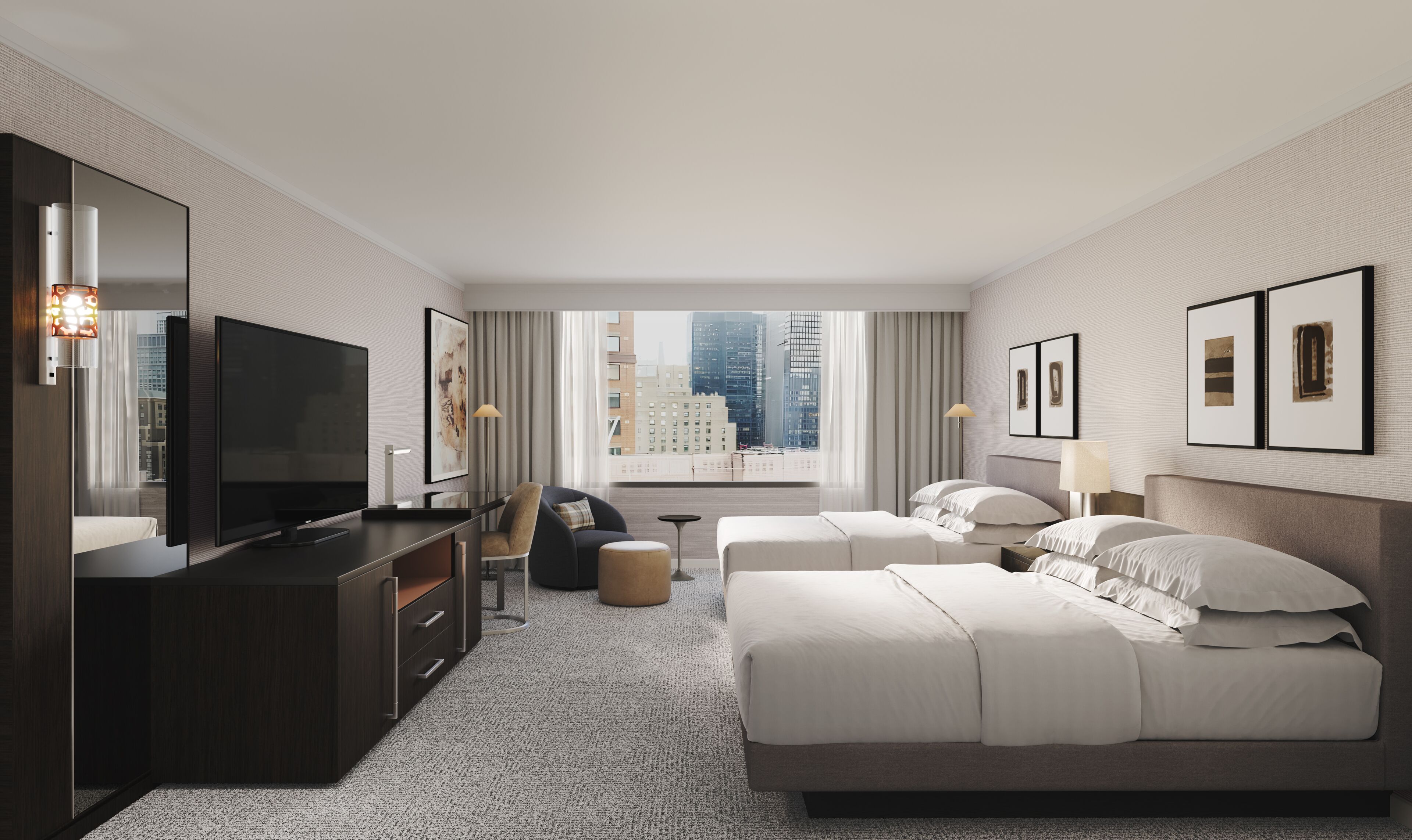 Room, 2 Queen Beds (High Floor) | Premium bedding, down comforters, pillowtop beds, in-room safe