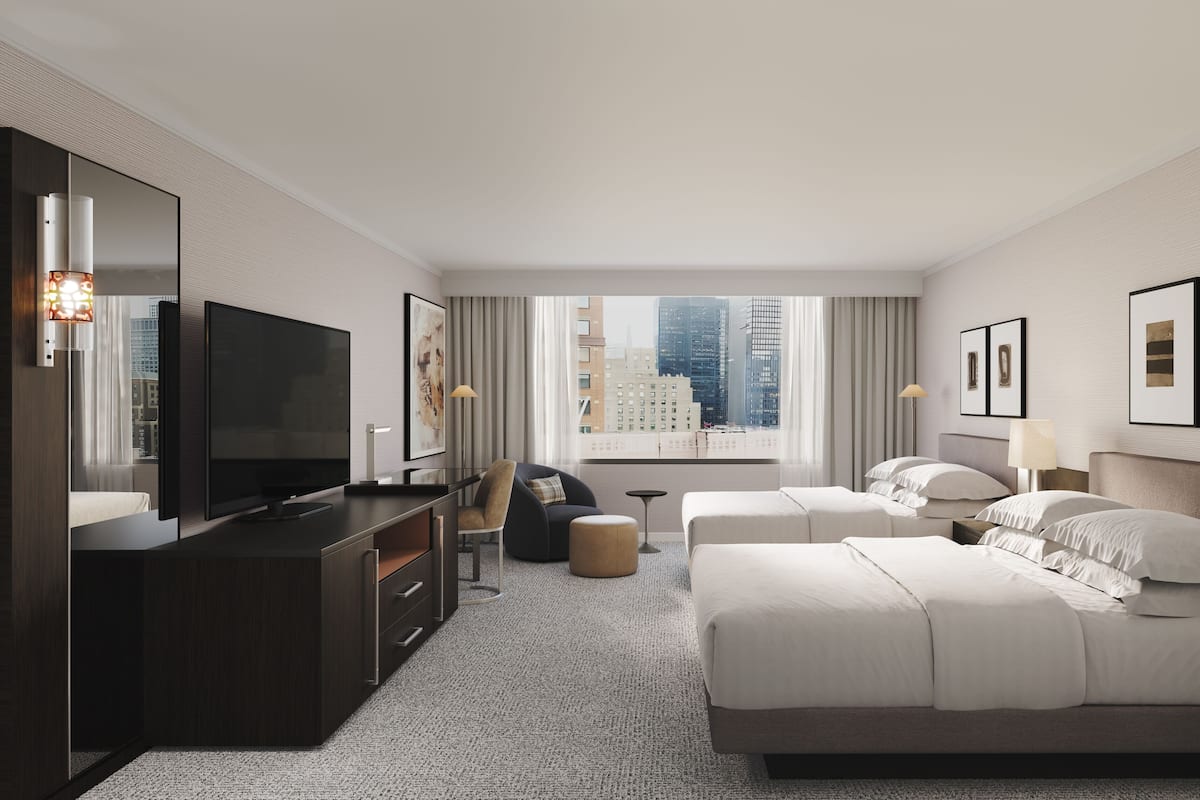 Room, 2 Queen Beds (High Floor) | Premium bedding, down comforters, pillowtop beds, in-room safe