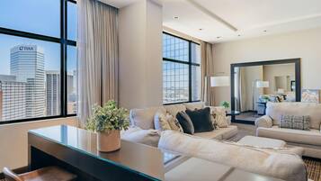 Premium bedding, down duvets, pillow-top beds, in-room safe