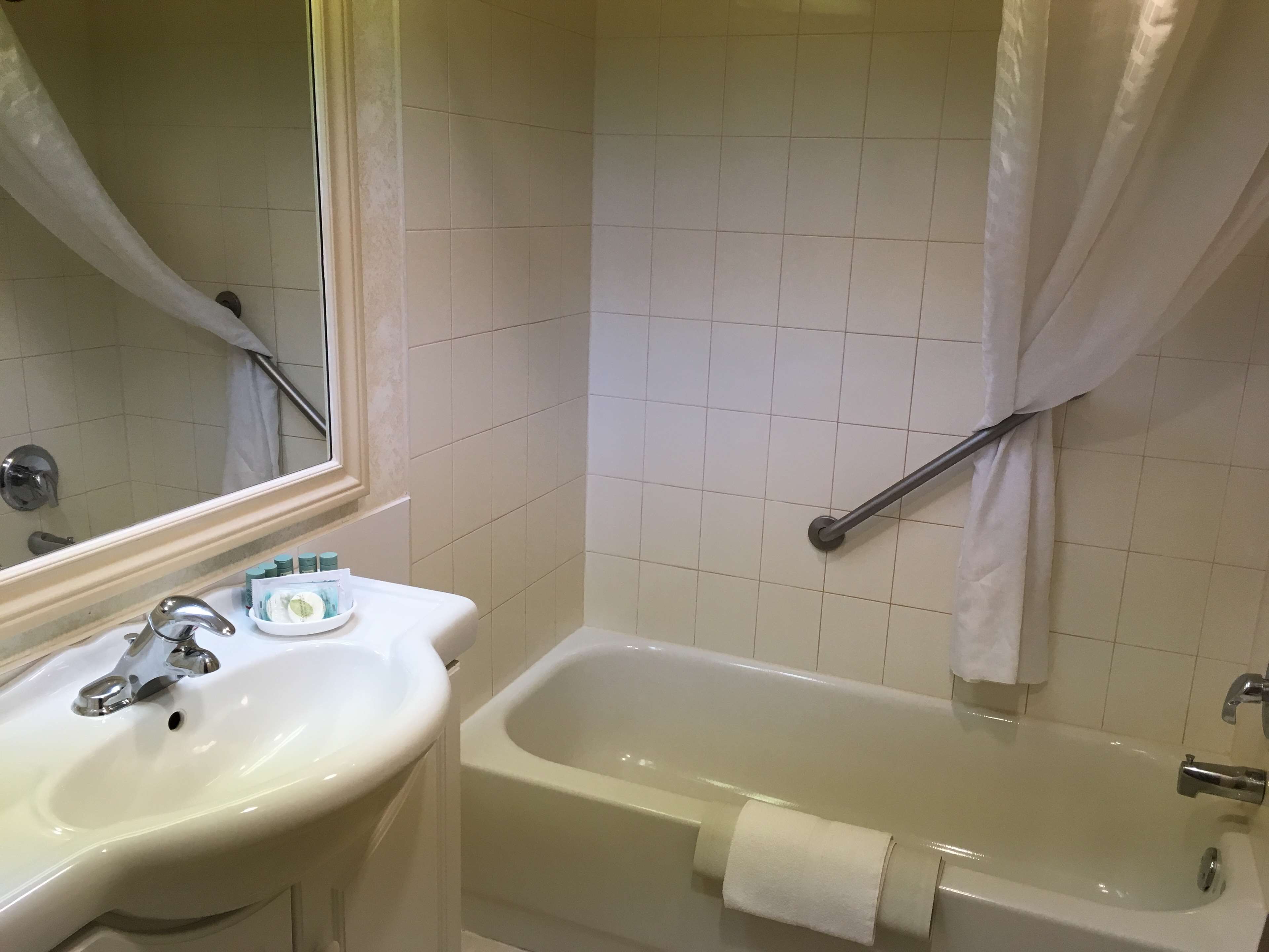 free toiletries, hair dryer, towels, soap