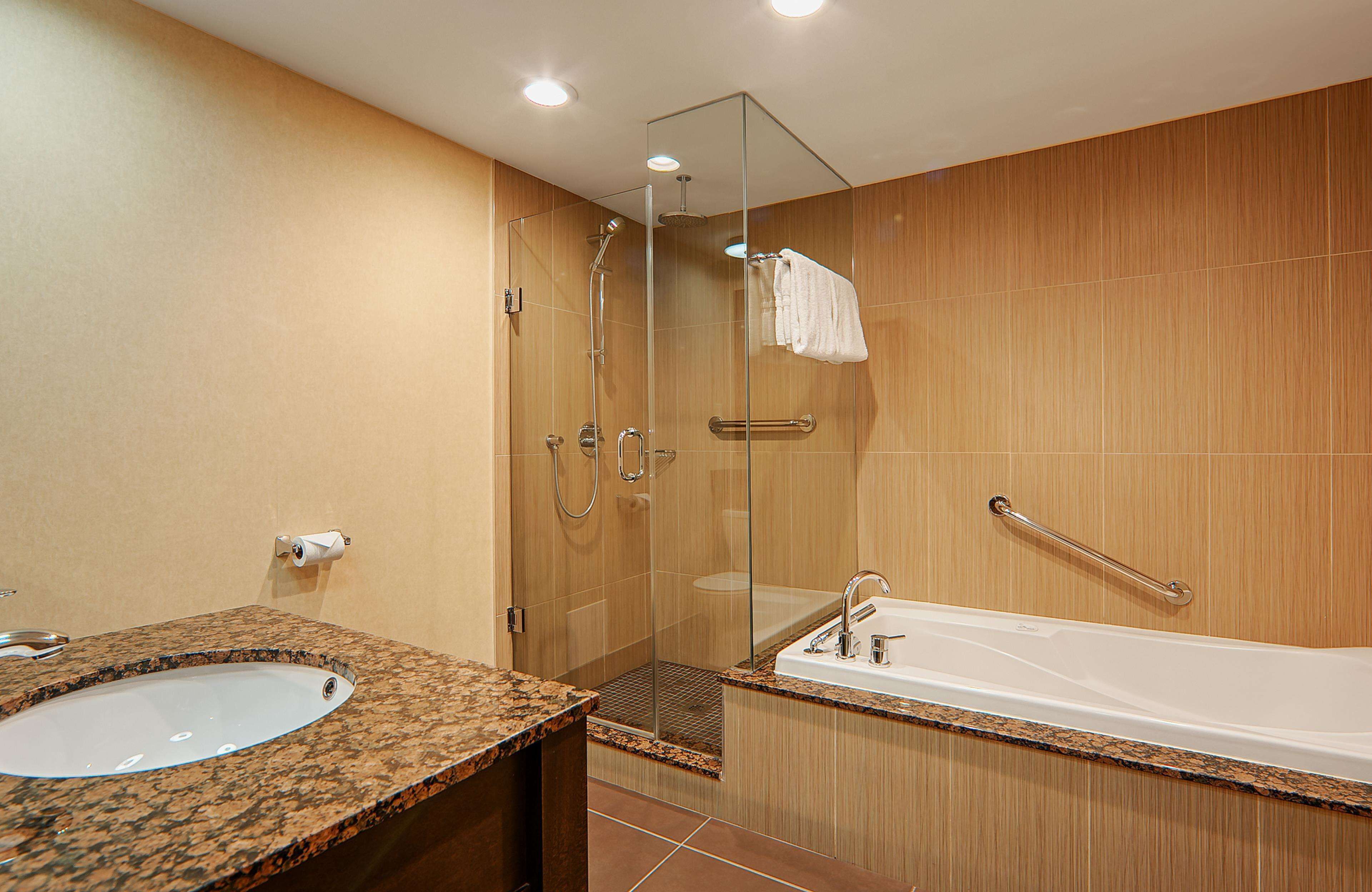 suite, 1 king bed, non smoking, jetted tub | bathroom | free toiletries, hair dryer, towels, soap