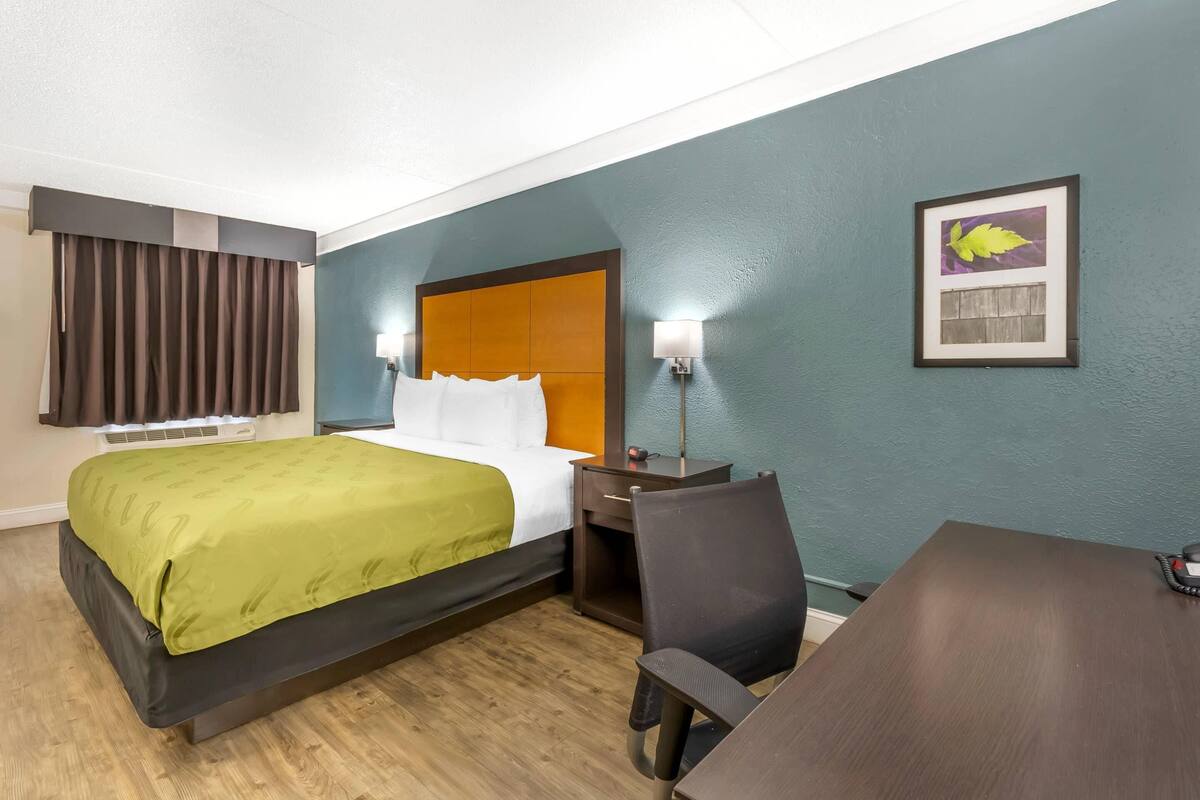 Room, 1 King Bed, Accessible, Non Smoking | Premium bedding, desk, laptop workspace, iron/ironing board
