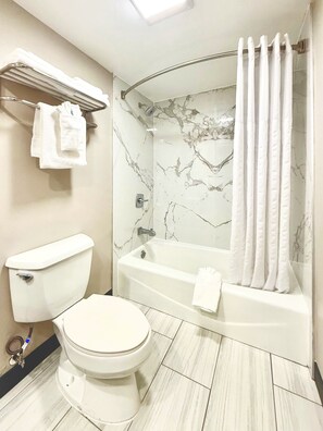 Free toiletries, hair dryer, towels