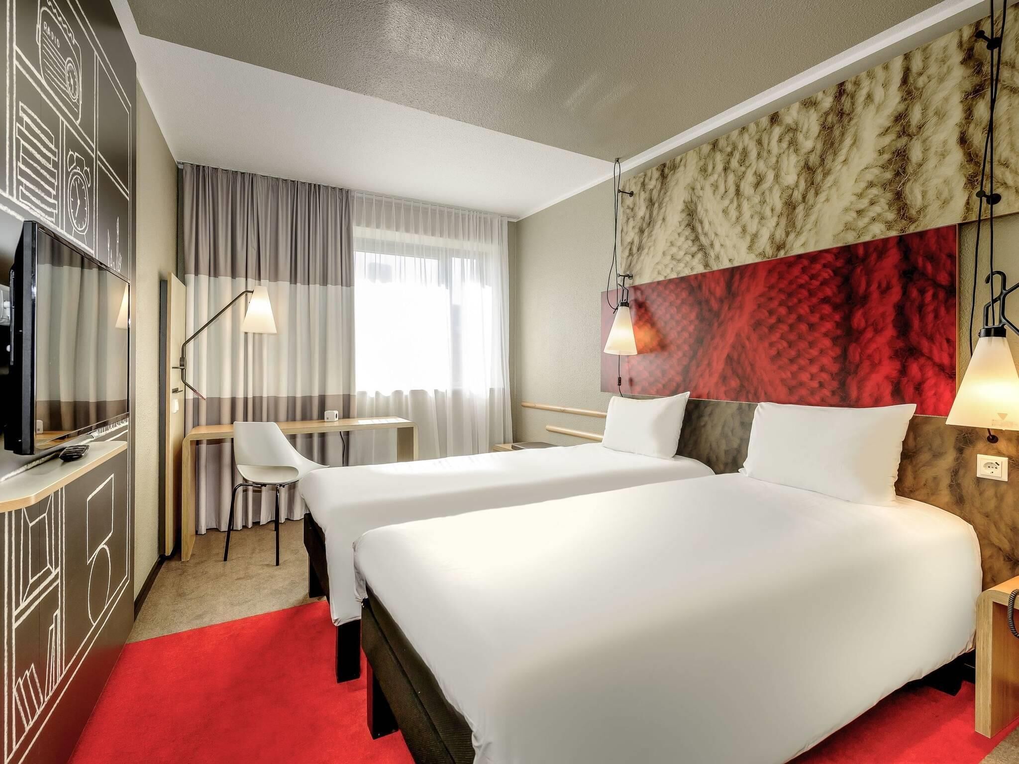 Hypo-allergenic bedding, desk, blackout curtains, soundproofing