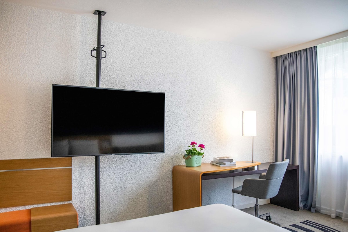 Habitación clásica, 1 cama doble con sofá cama | Ropa de cama de alta calidad, escritorio, cortinas opacas
