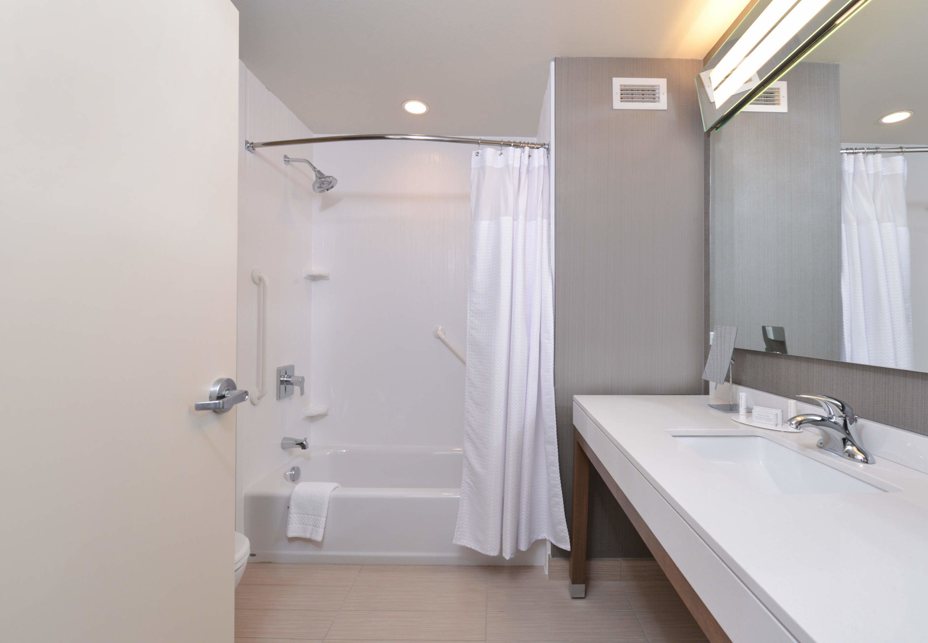 free toiletries, hair dryer, towels