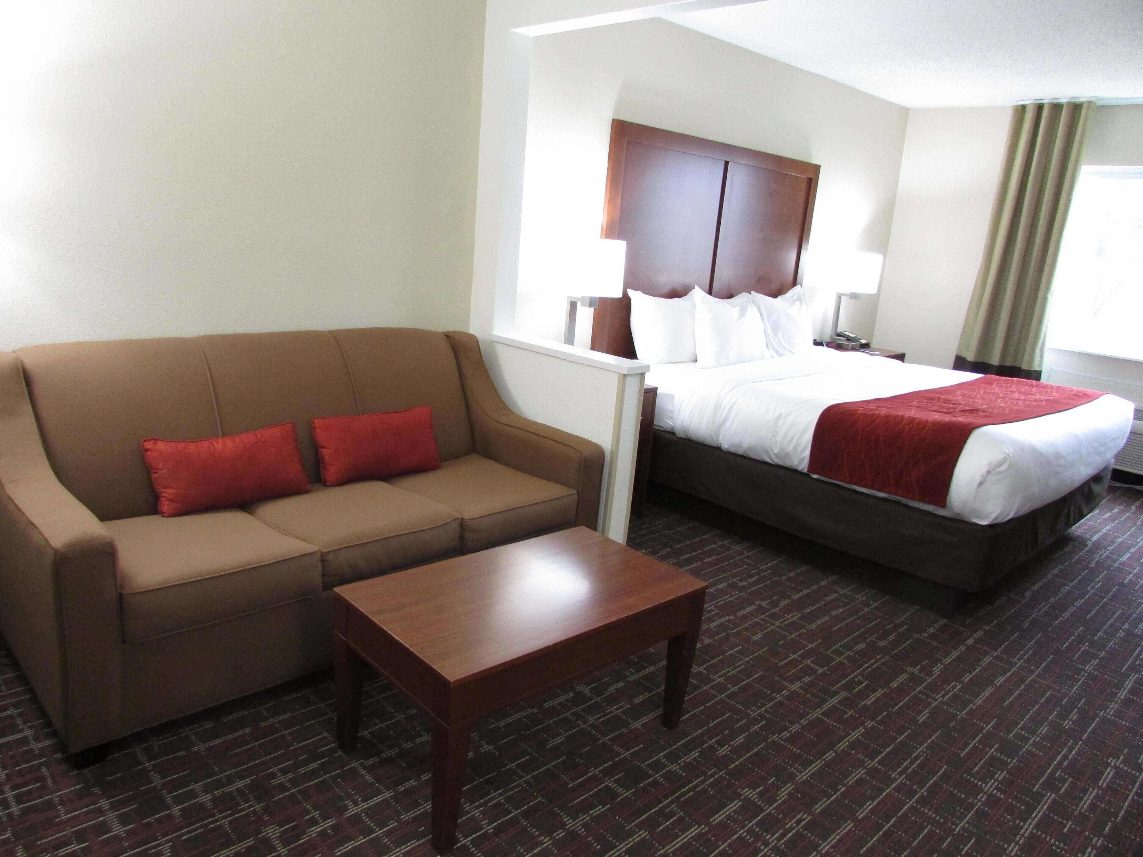 suite, 1 king bed, non smoking | premium bedding, desk, laptop workspace, blackout curtains