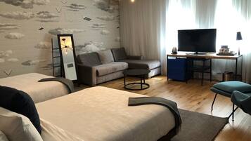 Deluxe Suite, 2 Katil Ratu (Queen) | Peralatan tempat tidur premium, gebar bulu kapas, tilam berlapik