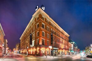 Stunning historic building with ornate detailing and large windows.