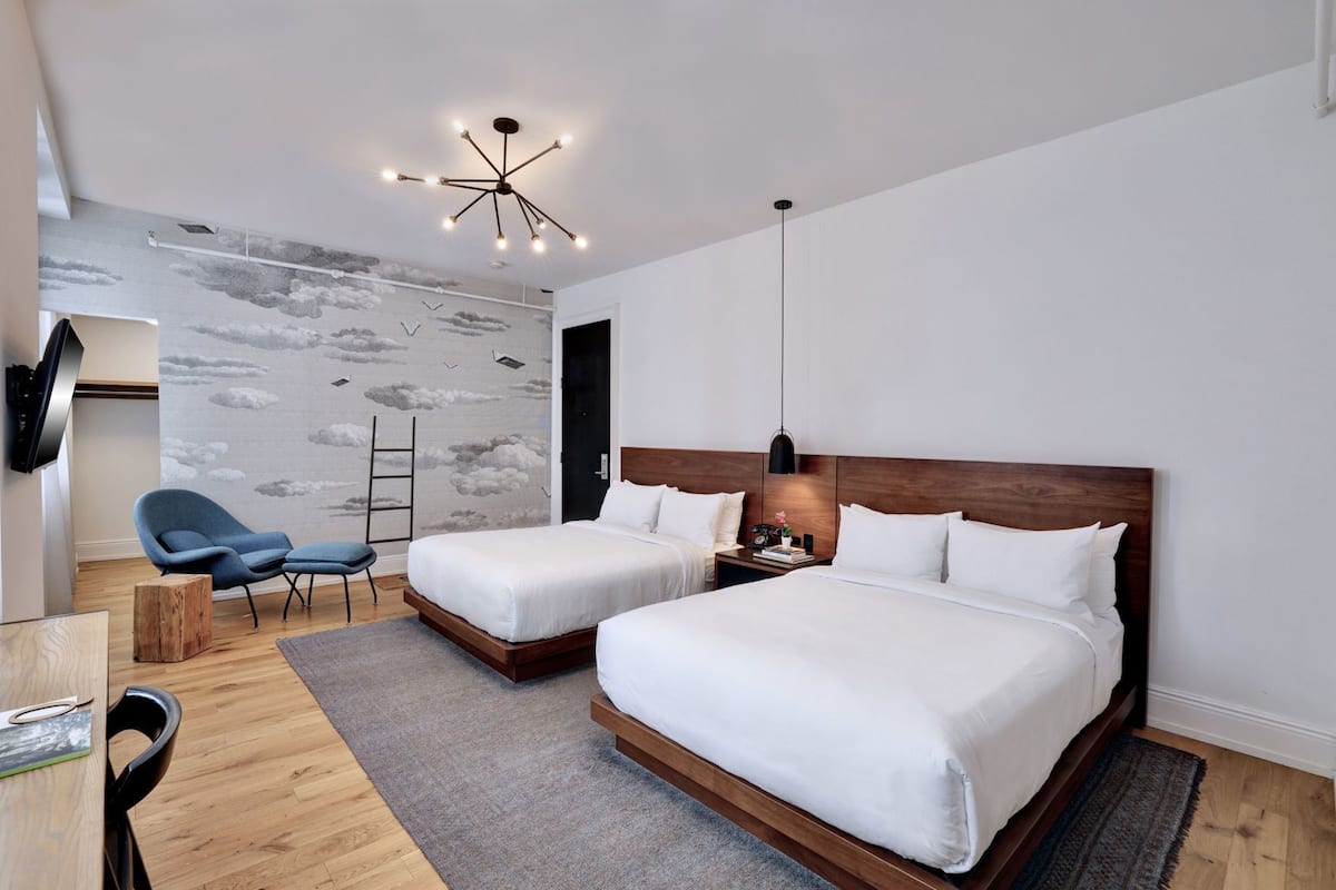 Premium bedding, down comforters, pillowtop beds, in-room safe