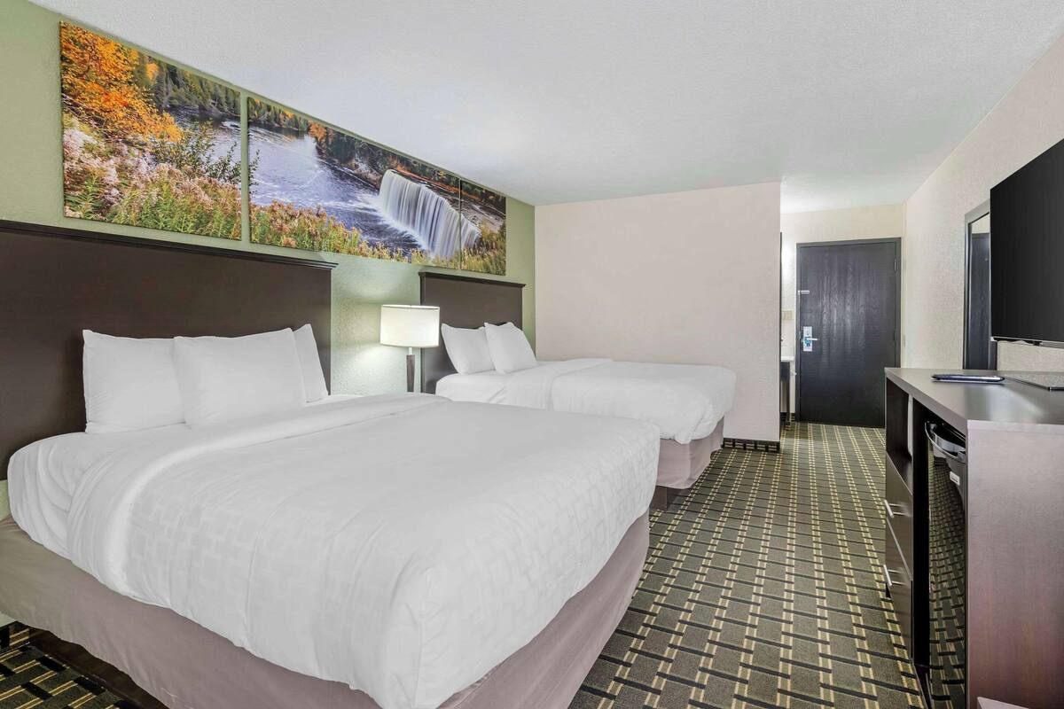 standard room, 2 queen beds, non smoking | hypo-allergenic bedding, in-room safe, laptop workspace