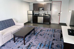Individually furnished, desk, laptop workspace, blackout drapes