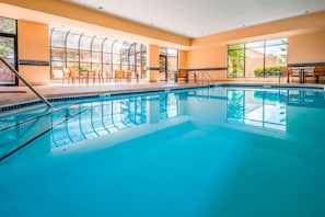 Indoor pool, sun loungers