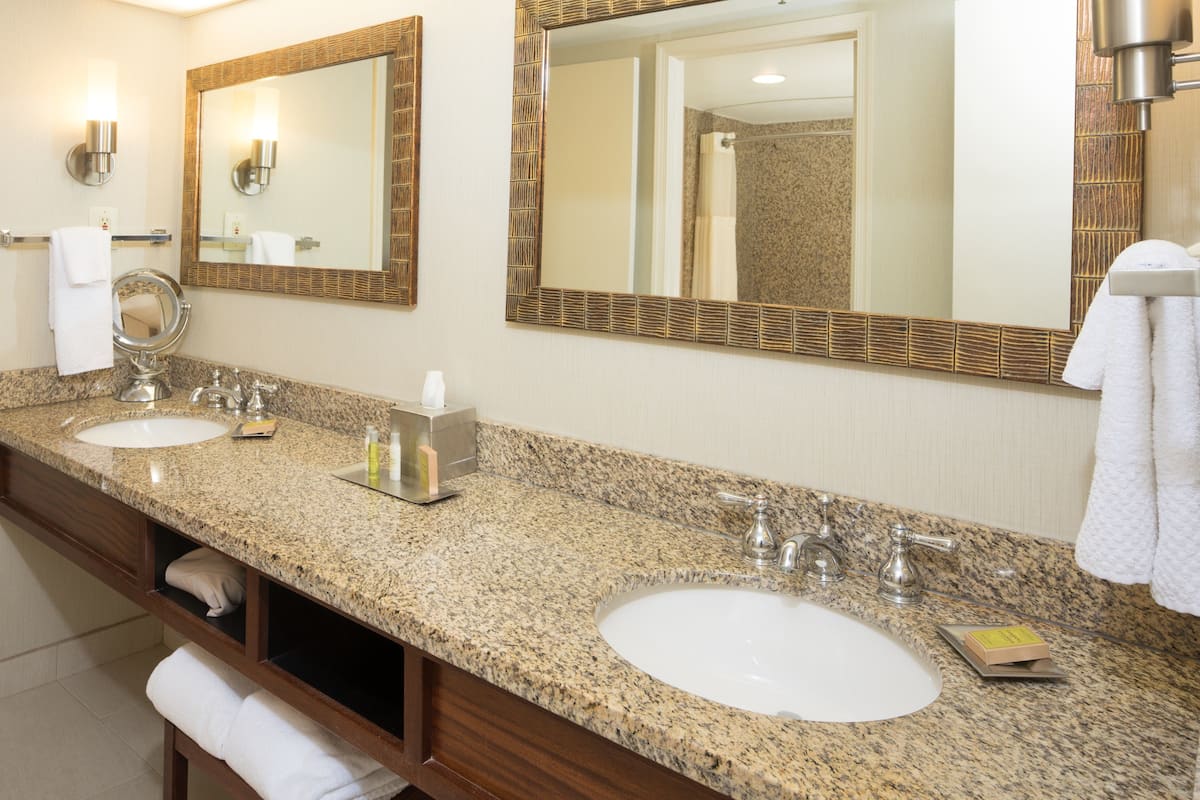 free toiletries, hair dryer, towels, soap