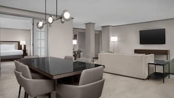 Premium Suite, 1 Bedroom, Corner | Living area | 32-inch LCD TV with satellite channels, TV