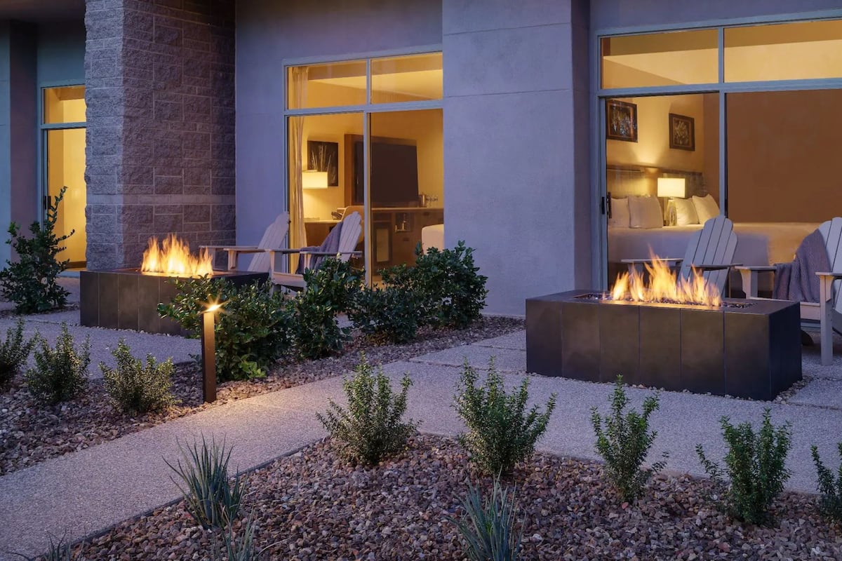 Room, 2 Queen Beds (w/ Patio Firepit) | Egyptian cotton sheets, premium bedding, pillowtop beds, in-room safe