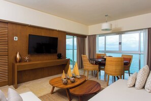 32-inch flat-screen TV with cable channels, TV