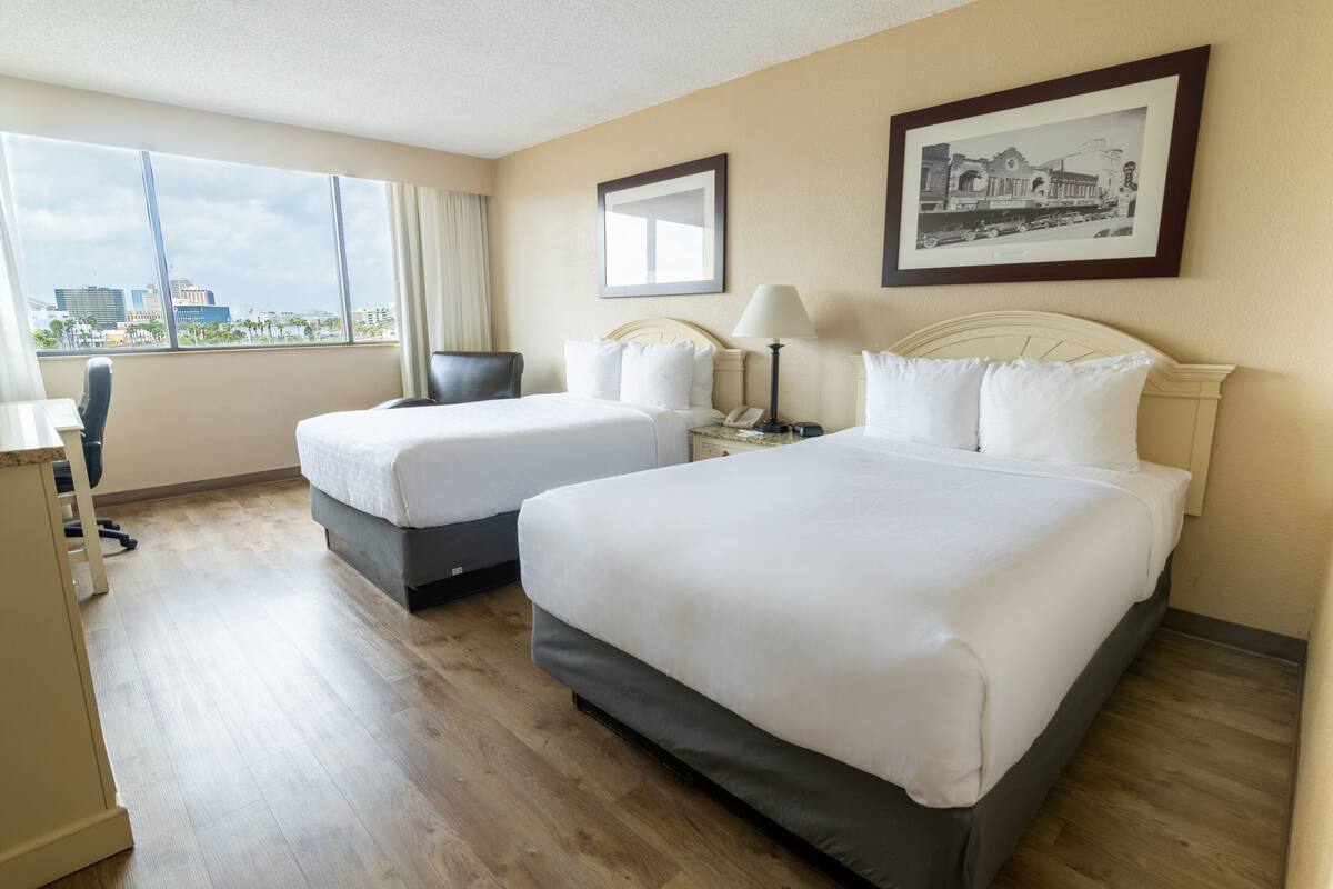 Standard Double Room, 2 Double Beds | Desk, laptop workspace, blackout drapes, iron/ironing board